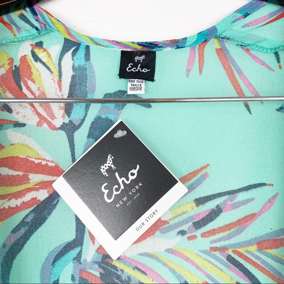 Echo Paradise Palms Tropical Tassel Swimsuit Cover-Up NWT - Picture 8 of 8